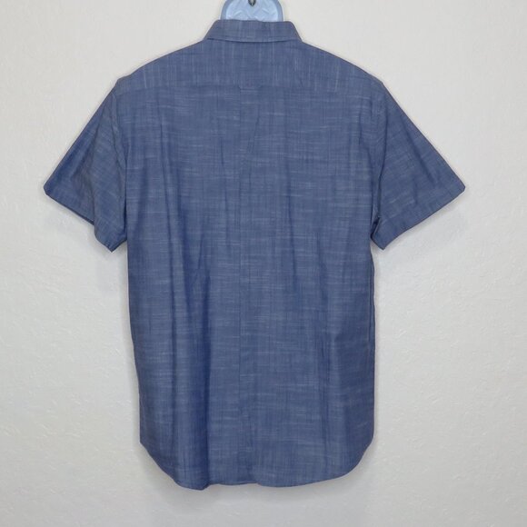 Ben Sherman* Men's Short Sleeve Button Down Curved Hem Chest Pocket Shirt~ Large - Picture 2 of 11